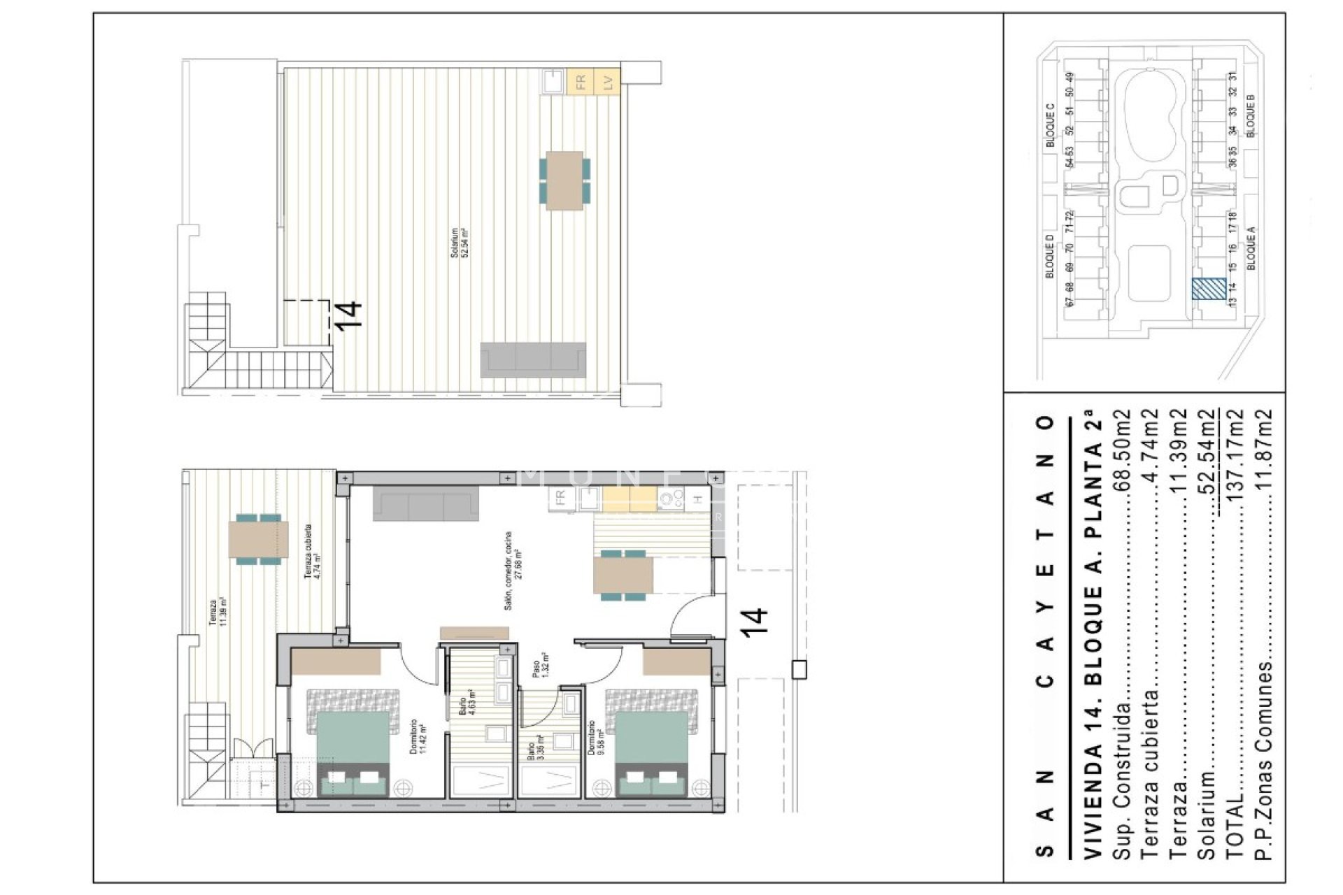 Nybyggnation - Takvåningar -
San Javier - San Cayetano